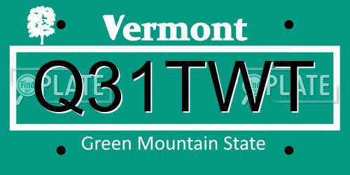 Q31TWT Vermont License Plate