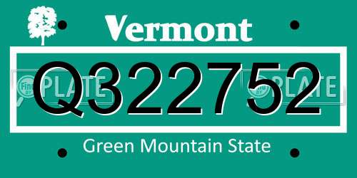 Q322752 Vermont License Plate
