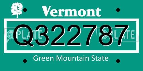Q322787 Vermont License Plate