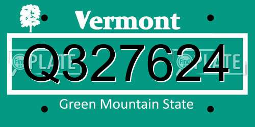 Q327624 Vermont License Plate