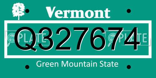 Q327674 Vermont License Plate