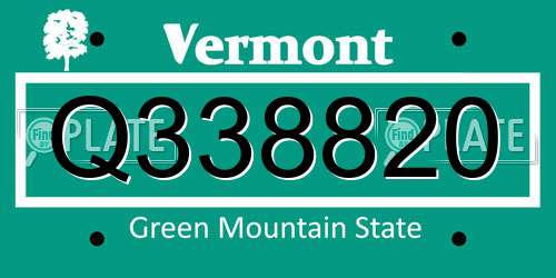 Q338820 Vermont License Plate