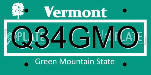 Q34GMO Vermont License Plate
