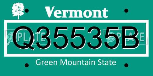 Q35535B Vermont License Plate