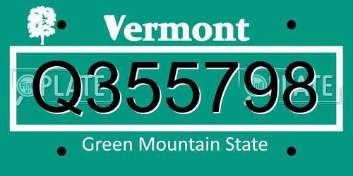 Q355798 Vermont License Plate