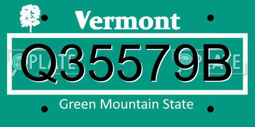 Q35579B Vermont License Plate