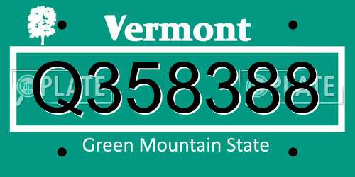 Q358388 Vermont License Plate