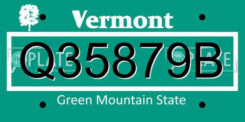 Q35879B Vermont License Plate