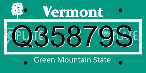 Q35879S Vermont License Plate