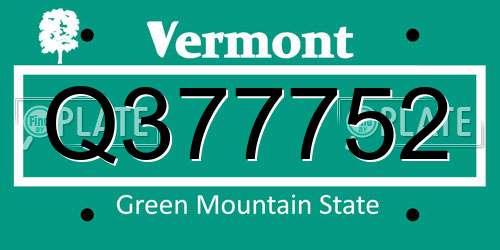 Q377752 Vermont License Plate