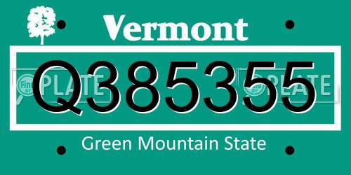 Q385355 Vermont License Plate