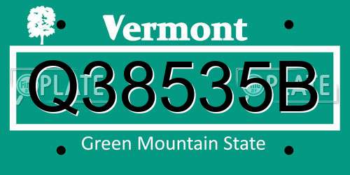 Q38535B Vermont License Plate