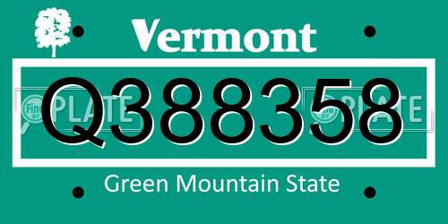 Q388358 Vermont License Plate