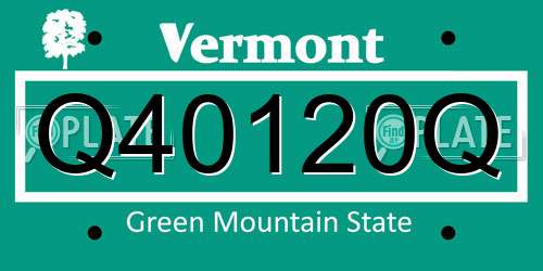 Q40120Q Vermont License Plate
