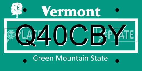 Q40CBY Vermont License Plate