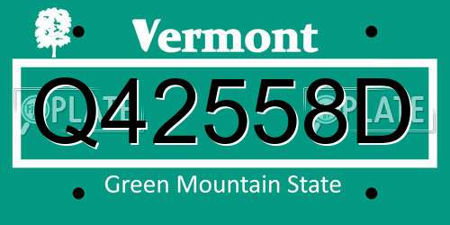 Q42558D Vermont License Plate