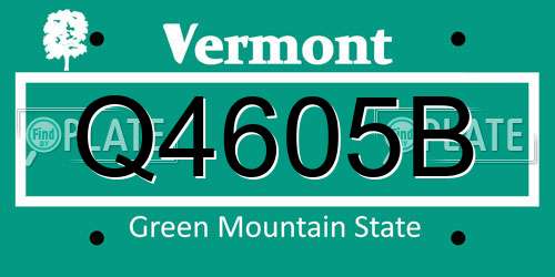 Q4605B Vermont License Plate