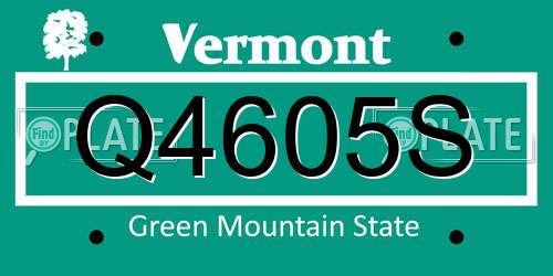 Q4605S Vermont License Plate
