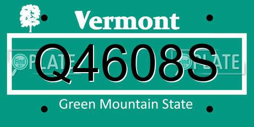 Q4608S Vermont License Plate