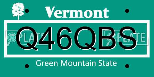 Q46QBS Vermont License Plate