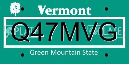 Q47MVG Vermont License Plate