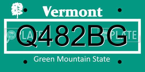 Q482BG Vermont License Plate