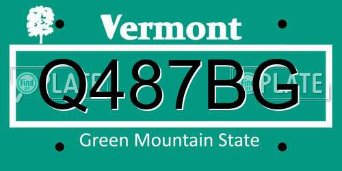 Q487BG Vermont License Plate