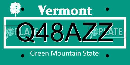 Q48AZZ Vermont License Plate
