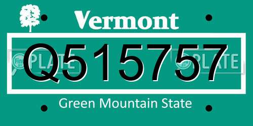 Q515757 Vermont License Plate