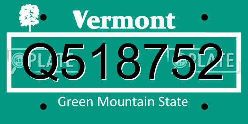 Q518752 Vermont License Plate
