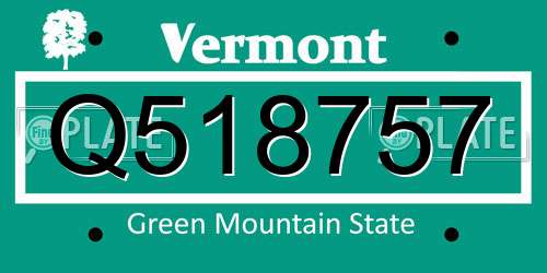 Q518757 Vermont License Plate