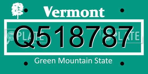 Q518787 Vermont License Plate
