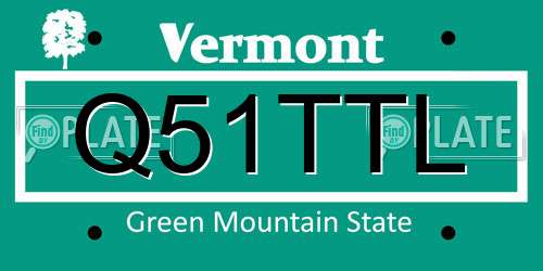 Q51TTL Vermont License Plate