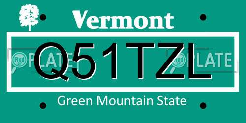Q51TZL Vermont License Plate