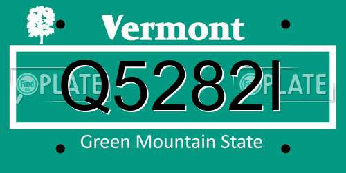 Q5282I Vermont License Plate