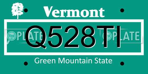 Q528TI Vermont License Plate