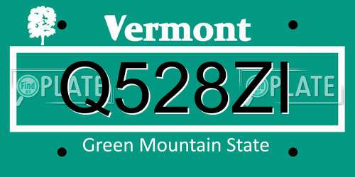 Q528ZI Vermont License Plate