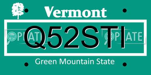 Q52STI Vermont License Plate