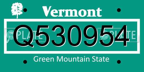 Q530954 Vermont License Plate