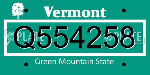 Q554258 Vermont License Plate