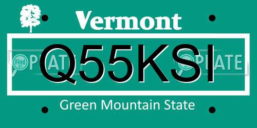 Q55KSI Vermont License Plate