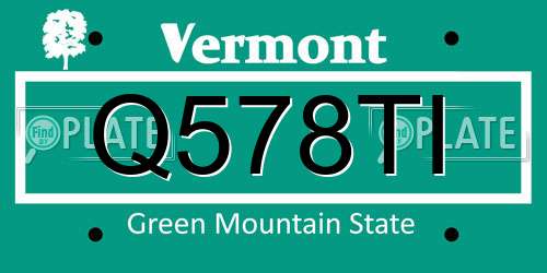 Q578TI Vermont License Plate