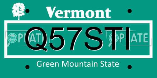 Q57STI Vermont License Plate