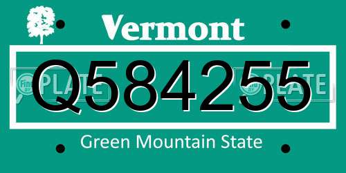 Q584255 Vermont License Plate