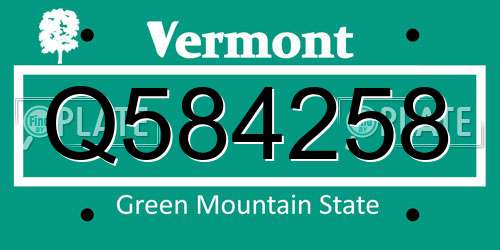 Q584258 Vermont License Plate