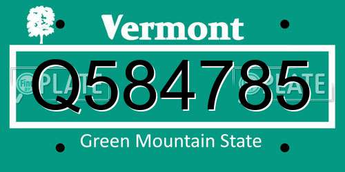 Q584785 Vermont License Plate