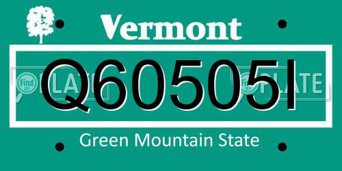 Q60505I Vermont License Plate