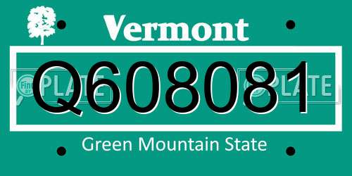 Q608081 Vermont License Plate