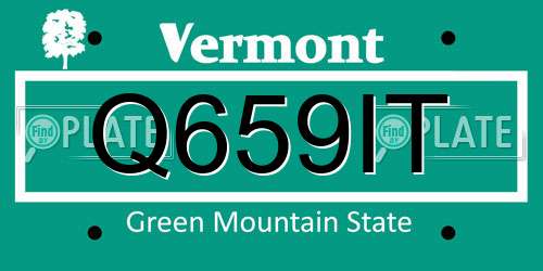 Q659IT Vermont License Plate