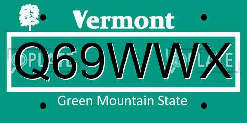 Q69WWX Vermont License Plate